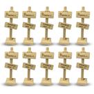 Kit 10 Enfeites Tag Pascoa Rustico Madeira Pinus Base Haste Duas Placas Decoracao