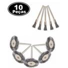 kit 10 escova de aço para micro retifica pincel/circular