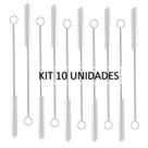 Kit 10 Escova de limpeza de canudo Cerdas Nylon Haste Inox Flexível 21cm Kit 10 Escova de limpeza de canudo Cerdas Nylon Haste Inox Flexível 21cm