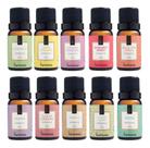 Kit 10 Essência Via Aroma 10ml Para Difusor Elétrico Gardênia Lavanda Black Vanilla Bamboo Lavanda