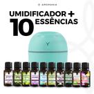 Kit 10 Essências a Base de Água Umidificador e Aromatizador de Ar 220ml Ultrassônico USB
