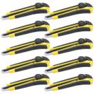 Kit 10 Estilete Profissional 18mm Trava cabo Emborrachado