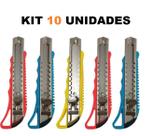 Kit 10 Estiletes De Metal Lâmina 18mm Com Trava