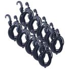 Kit 10 Extensor Corda Elástico 1,5M Gancho Plástico Amarrar Carga Bagageiro Moto Lona Camping