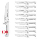 Kit 10 Facas de Açougueiro Mundial 8" em Aço Inox Reta Larga Cabo Branco Profissional (5520-8) Kit 10 Facas de Açougueiro Mundial 8" em Aço Inox Reta Larga Cabo Branco Profissional (5520-8)