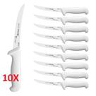 Kit 10 Facas de Desossa Mundial 6" Lamina em Aço Inox Curvada Cabo Branco (5516-6)