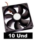 Kit 10 Fan Cooler Para PC 120mm Preto Micro Ventilador Silencioso 12v