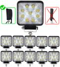 Kit 10 Farol De Milha 27w 9 Super Led 12v 24v Carro Jeep Caminhões Trator Maquina Agricola Off Road Trilha Branco Frio Kit 10 Farol De Milha 27w 9 Super Led 12v 24v Carro Jeep Caminhões Trator Maquina Agricola Off Road Trilha Branco Frio