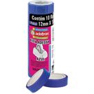 Kit 10 Fita Adesiva Azul Escolar Escritório 12mm x 10m