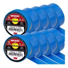 Kit 10 Fita Isolante 3M Imperial 18MM X 10M Azul
