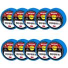 Kit 10 Fita Isolante 3M Imperial 18MM X 20M Azul