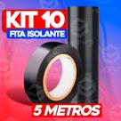 Kit 10 Fita Isolante Colorida Profissional 5 Metros Alta Qualidade Resistente Antichama Eletricista