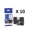 Kit 10 Fitas Compatível Brother Tze-241 Branca 18mm