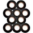 Kit 10 Fitas Isolantes De Tecido 19mm 20m Lonada Preta Automotiva Rolo 20 Metros Acabamento Fio Cabo Chicote Elétrico