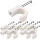 Kit 10 fixa cabo branco miguelao grampo