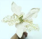 Kit 10 Flor Artificial Decoração Brilho Glitter Ouro 15cm Kit 10 Flor Artificial Decoração Brilho Glitter Ouro 15cm