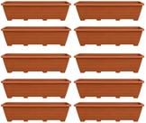Kit 10 - Floreira De Chão 80cm Plástico Resistente Terracota