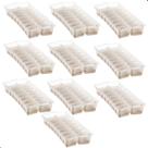 Kit 10 Forma de Gelo Com Fundo Silicone Flexível Plástico 16 Cubos Cinza Sanremo