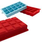 Kit 10 Forma de Gelo Retangular de Silicone 15 Cubos 30ml