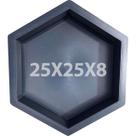 Kit 10 Formas Sextava 25x25x8 Lisa Preta Piso Calçada Exterior Paver