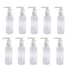 Kit 10 Frascos Tampa Válvula Pump 100ml Cilíndricos Viagem Sabonete Liquido Skincare Shampoo