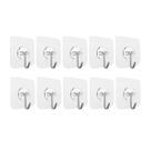 Kit 10 Ganchos Adesivo Transparente Quadro Parede Sem Furos Para Cozinha Multiuso