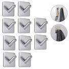 Kit 10 Ganchos Adesivos de Parede Inox Suporte para Pendurar Toalhas Roupas Cozinha Banheiro Organização Sem Furo Resistente Kit 10 Ganchos Adesivos de Parede Inox Suporte para Pendurar Toalhas Roupas Cozinha Banheiro Organização Sem Furo Resistente