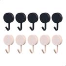 Kit 10 Ganchos De Parede Multiuso Auto Adesivo 5x3cm Banheiro Cozinha Quarto Escritorio
