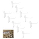 Kit 10 Ganchos Painel Canaletado Simples Branco 5cm MS 10017 Kit 10 Ganchos Painel Canaletado Simples Branco 5cm MS 10017