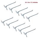Kit 10 Ganchos Painel Perfurado Eucatex Zincado 25cm MS10205 Kit 10 Ganchos Painel Perfurado Eucatex Zincado 25cm MS10205