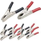 Kit 10 garra jacare 20a 73mm preto e vermelho
