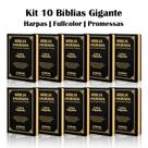 Kit 10 Gigante Luxo Popular Preta - Com Harpa - Palavras de Jesus em Vermelho