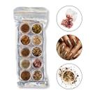 Kit 10 Glitters Flocado Fino Tons Dourado Unha Gel Decoração Manicure Nail Art Nail Designer Unha Natural de Gel Fibra de Vidro