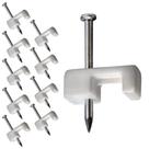 Kit 10 Grampo Abraçadeira Fixa Fio Miguelão Duplo Cabo Quadrado Tv Fibra Ótica Internet Coaxial 9mm