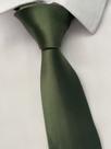 Kit 10 Gravatas Semi Slim Verde Oliva Para Padrinhos de Casamento Noivos