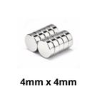 Kit 10 Imã Neodímio Disco Magnético N35 4 x 4 mm Super Forte Potente Redondo