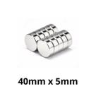 Kit 10 Imã Neodímio Disco Magnético N35 40 x 5 mm Super Forte Potente Redondo
