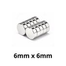 Kit 10 Imã Neodímio Disco Magnético N35 6 x 6 mm Super Forte Potente Redondo