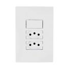 Kit 10 Interruptor 1 Tecla Simples e 2 Tomadas Bco. 10A I9