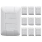Kit 10 Interruptor Duplo 6A Tramontina Aria Cor Branca