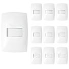 Kit 10 Interruptor Simples 10a 4x2 Home Branco Com Placa Blux