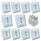 Kit 10 Interruptor Talha e Guincho Eletrico Botao Sobe Desce cor Branco