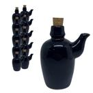 Kit 10 Jarra Porta Shoyu Sushi Preto com Rolha Porcelana