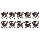 Kit 10 Jogos de Mesa Bistrô de Madeira com 4 Cadeiras Dobravel Ideal para Bar e Restaurante Imbuia