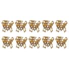 Kit 10 Jogos de Mesa Bistrô de Madeira com 4 Cadeiras Dobravel Ideal para Bar e Restaurante Mel