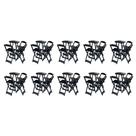 Kit 10 Jogos de Mesa Bistrô de Madeira Dobrável com 3 Banquetas - Preto