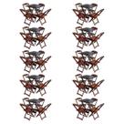 Kit 10 Jogos de Mesa com 4 Cadeiras de Madeira Dobravel 60x60 Ideal para Bar e Restaurante - Imbuia