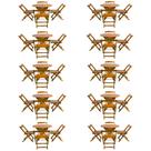 Kit 10 Jogos de Mesa Dobravel com 4 Cadeiras Tampo Redondo 70x70 Mel Kit 10 Jogos de Mesa Dobravel com 4 Cadeiras Tampo Redondo 70x70 Mel