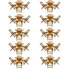 Kit 10 Jogos de Mesa Dobravel com 4 Cadeiras Tampo Redondo 70x70 Mel Kit 10 Jogos de Mesa Dobravel com 4 Cadeiras Tampo Redondo 70x70 Mel