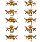 Kit 10 Jogos de Mesa Dobravel com 4 Cadeiras Tampo Redondo 70x70 Mel Kit 10 Jogos de Mesa Dobravel com 4 Cadeiras Tampo Redondo 70x70 Mel